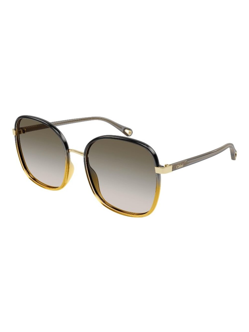 New Chloé Women's Sunglasses Black Square Brown Lens Injected Frame CH0031S 010